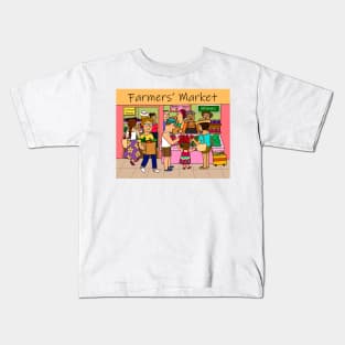 Farmers market grocery store. Healthy fresh food eating concept. Kids T-Shirt